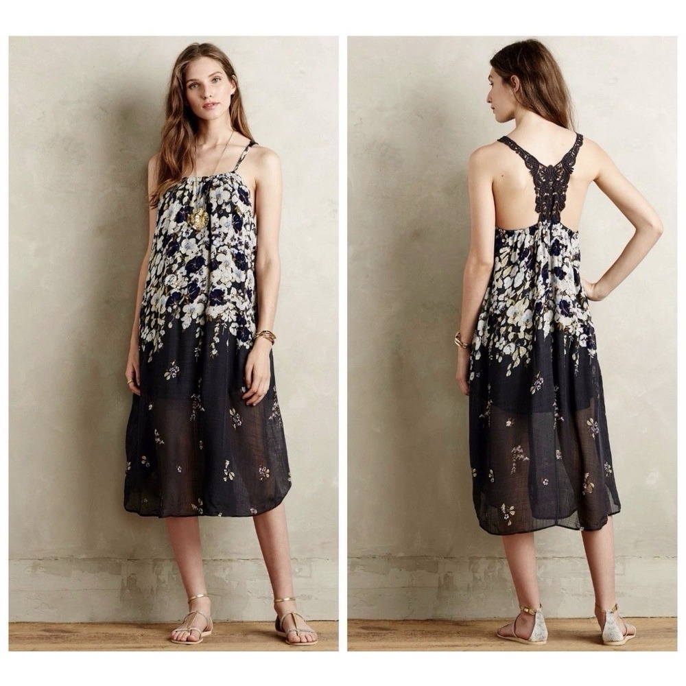 Anthropologie Verano Dress By Lilka - Womens XS- Floral Romantic Boho Crochet